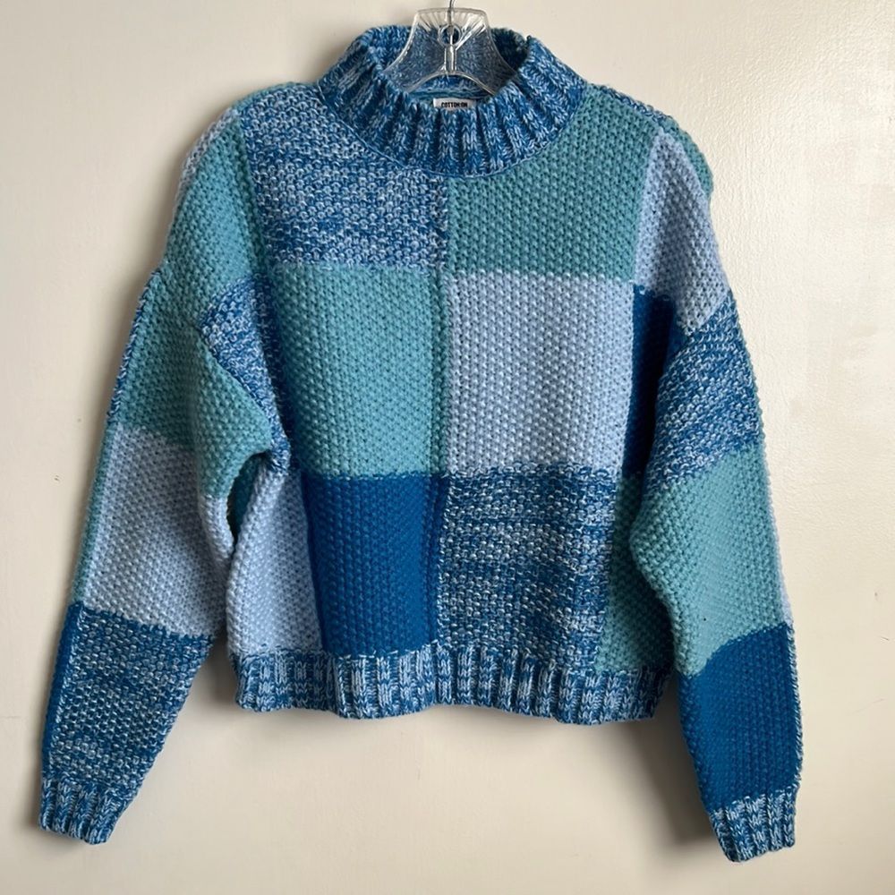 COTTON:ON Sweater Colorblock Blue - Picture 2 of 11